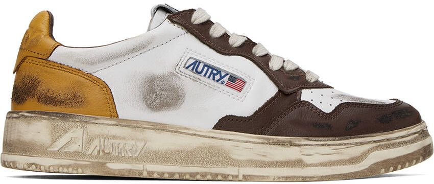 AUTRY White & Brown Super Vintage Sneakers - Picture 5