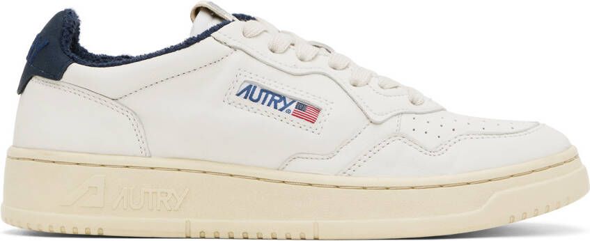 AUTRY White & Navy Medalist Low Sneakers - Picture 4