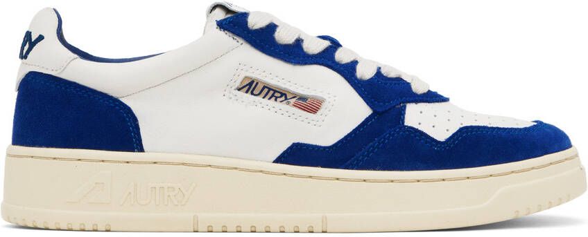 AUTRY White & Navy Open Low Sneakers - Picture 4