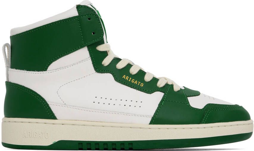 Axel Arigato White & Green Dice Hi Sneakers - Picture 4