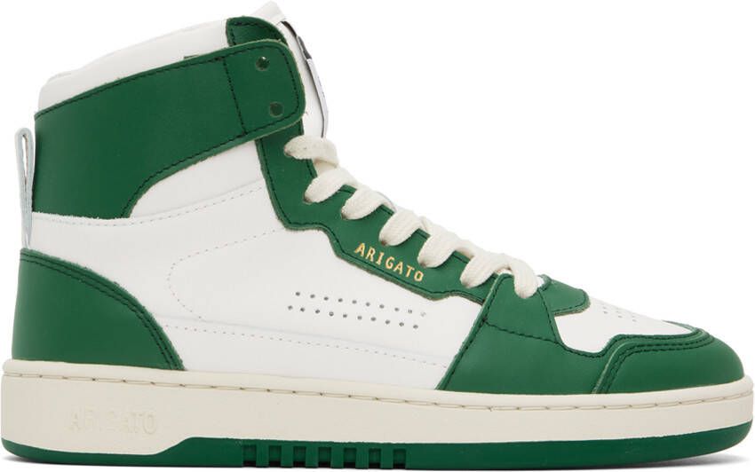 Axel Arigato White & Green Dice Hi Sneakers - Picture 4