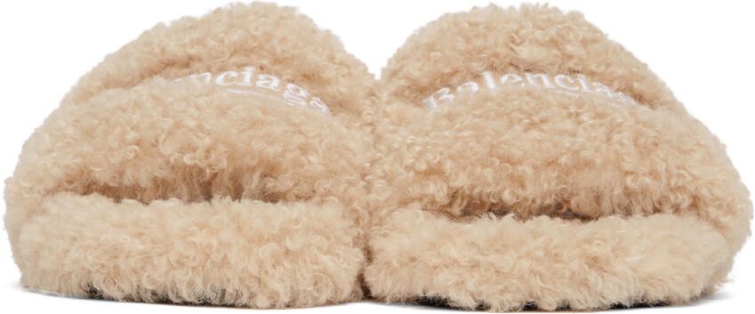 Balenciaga Beige Furry Campaign Slides - Picture 3