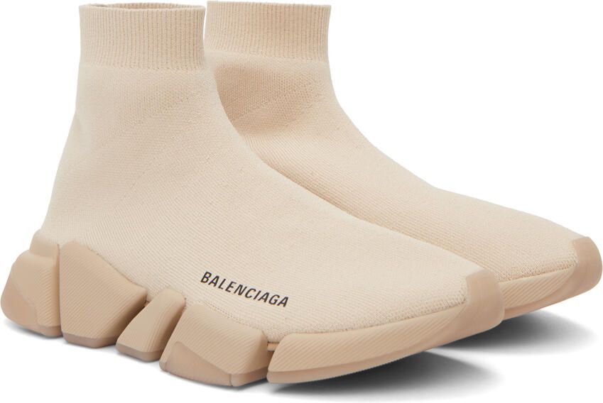 Balenciaga Beige Speed 2.0 Sneakers - Picture 2