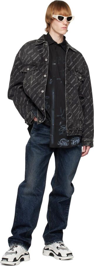 Balenciaga Black & Gray Triple S Sneakers - Picture 4