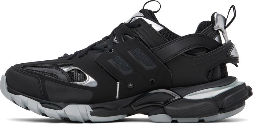 Balenciaga Black & Silver Track Sneakers - Picture 3