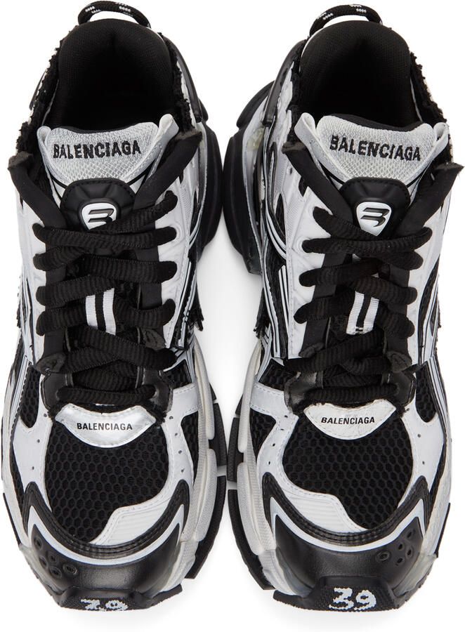 Balenciaga Black & White Runner Sneakers
