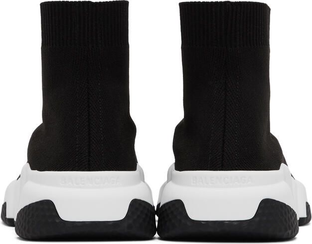 Balenciaga Black & White Speed Sneakers - Picture 4
