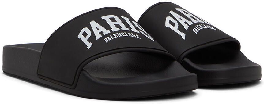 Balenciaga Black Cities 'Paris' Slide Sandals