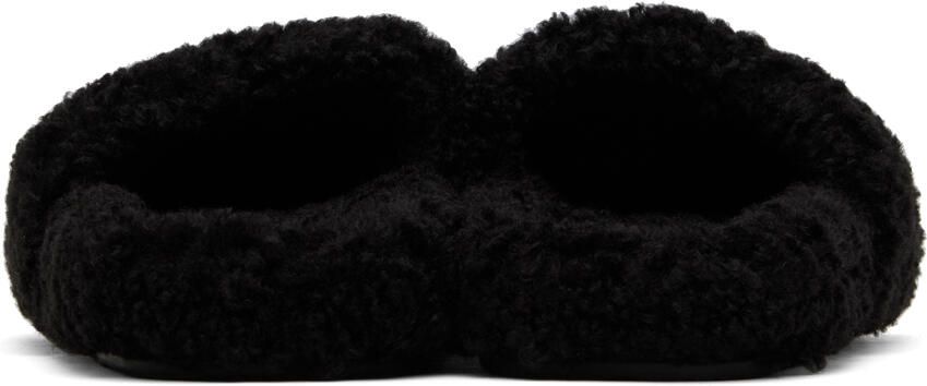 Balenciaga Black Furry Slides