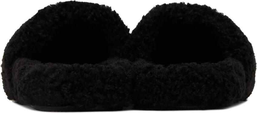 Balenciaga Black Furry Slides