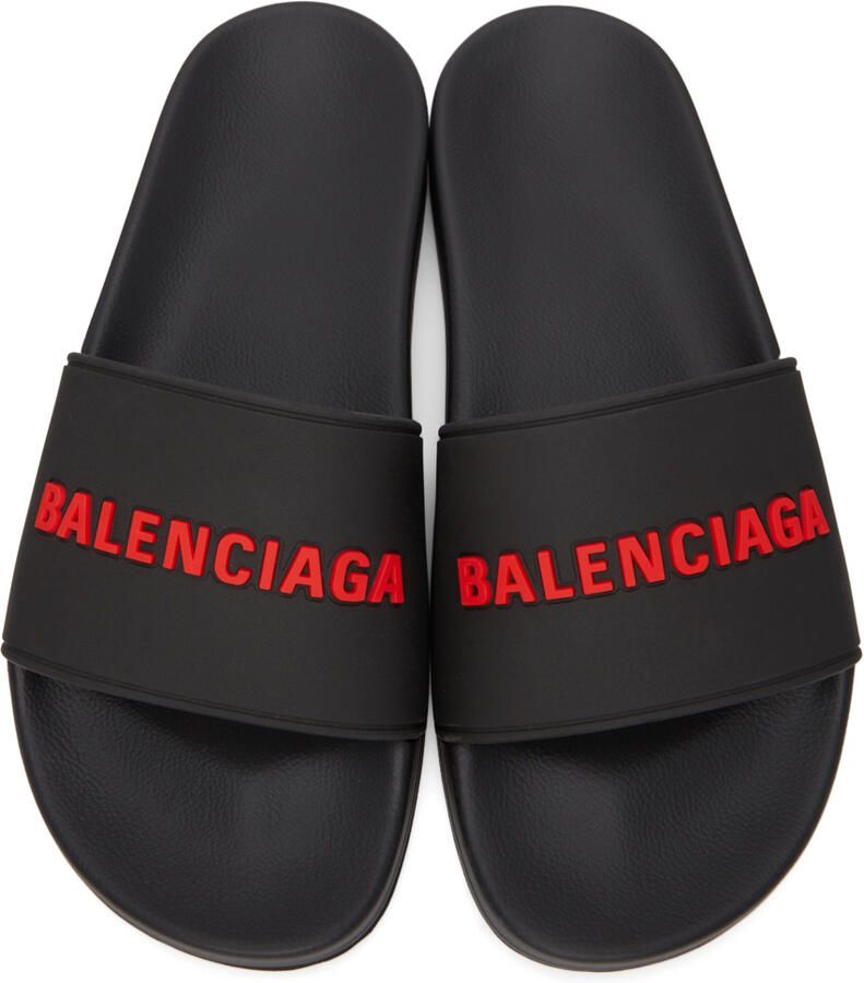Balenciaga Black Pool Slides