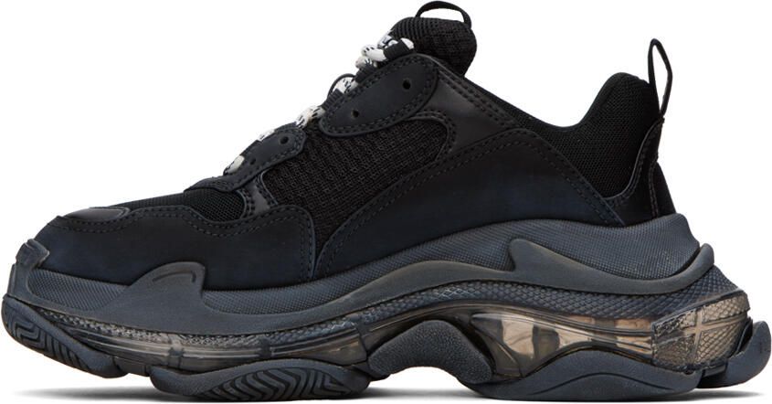 Balenciaga Black Triple S Clear Sole Sneakers - Picture 3