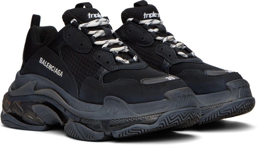 Balenciaga Black Triple S Clear Sole Sneakers - Picture 2