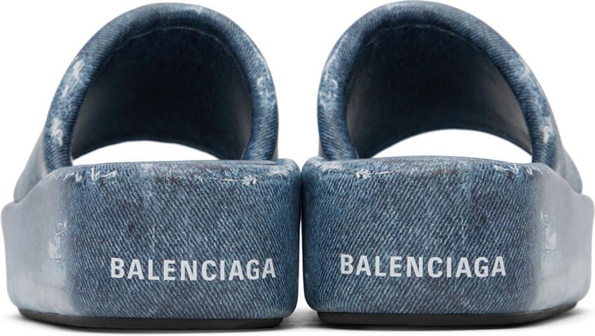 Balenciaga Blue Rise Slides