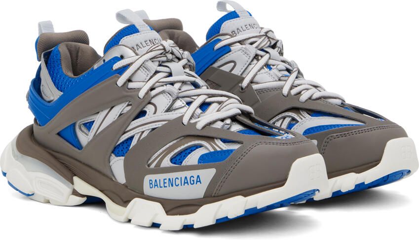 Balenciaga Brown & Blue Track LED Sneakers - Picture 2