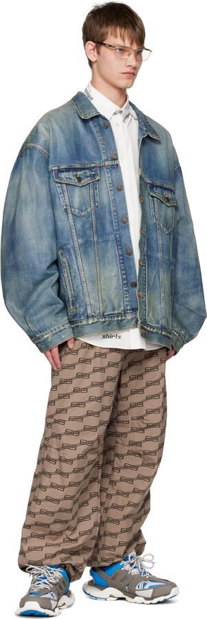 Balenciaga Brown & Blue Track LED Sneakers - Picture 4