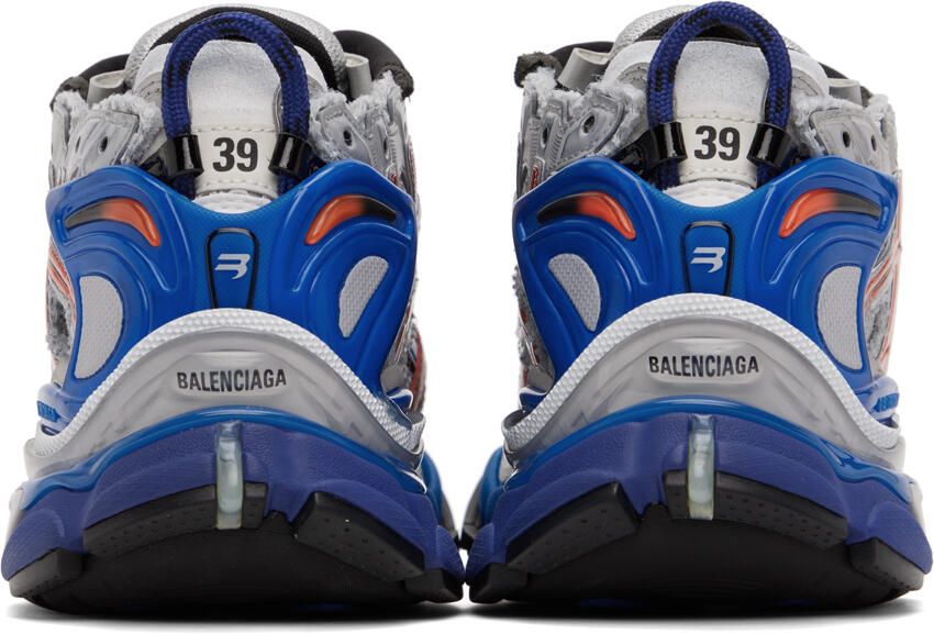 Balenciaga Gray & Blue Runner Sneakers