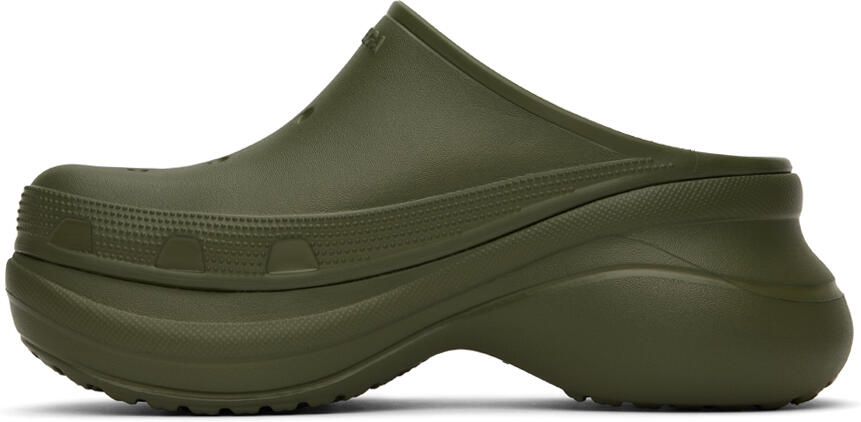 Balenciaga Khaki Crocs Edition Mules - Picture 3