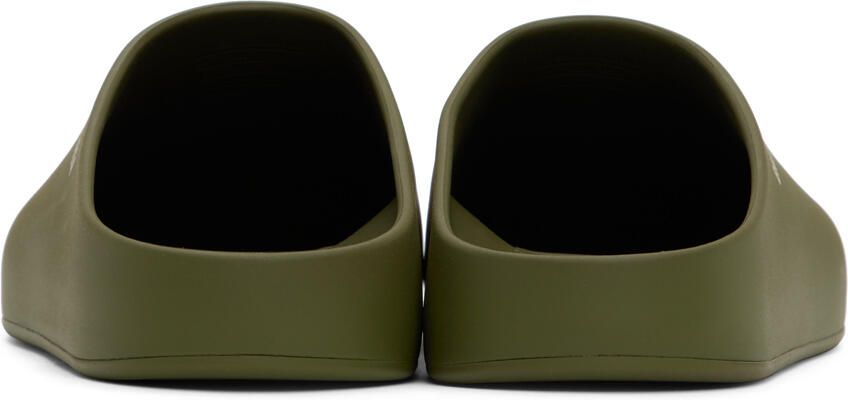 Balenciaga Khaki Pool Closed Slides - Picture 5