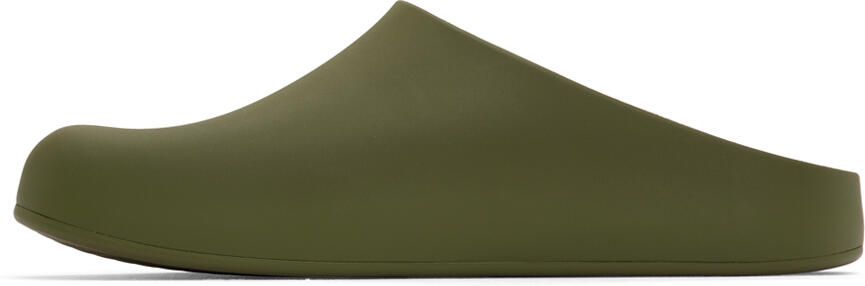 Balenciaga Khaki Pool Closed Slides - Picture 3