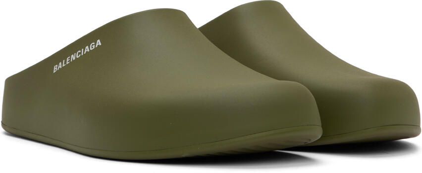 Balenciaga Khaki Pool Closed Slides