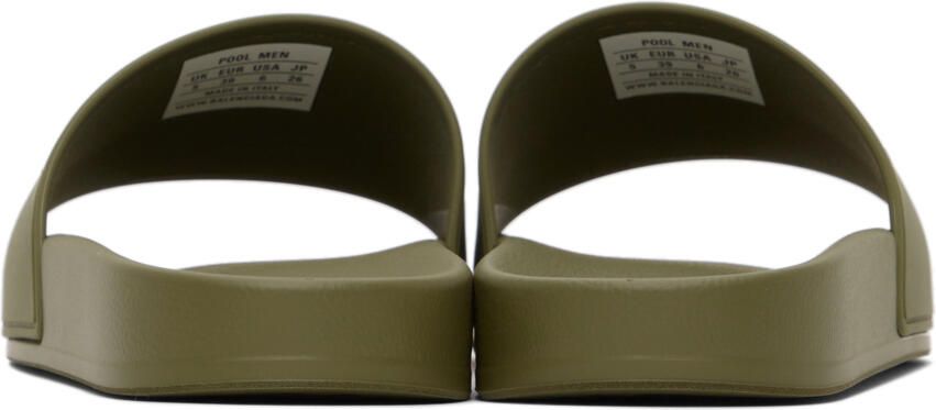 Balenciaga Khaki Pool Slides