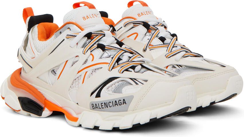 Balenciaga Orange & White Track Sneakers - Picture 2