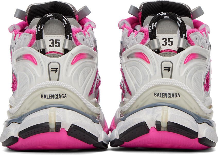 Balenciaga Pink & White Runner Low-Top Sneakers