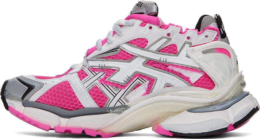 Balenciaga Pink & White Runner Low-Top Sneakers - Picture 3