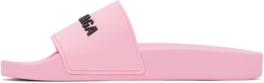Balenciaga Pink Logo Pool Slides - Picture 4