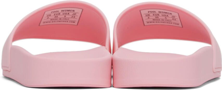 Balenciaga Pink Logo Pool Slides - Picture 2
