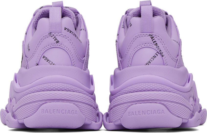 Balenciaga Purple Triple S Allover Logo Sneakers
