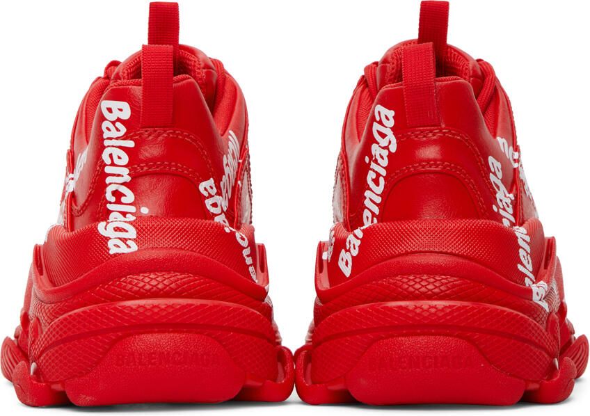 Balenciaga Red Tripe S Logotype Sneakers