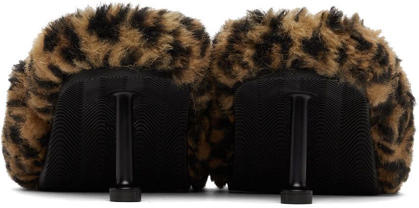 Balenciaga Tan Furry Mule Sandals
