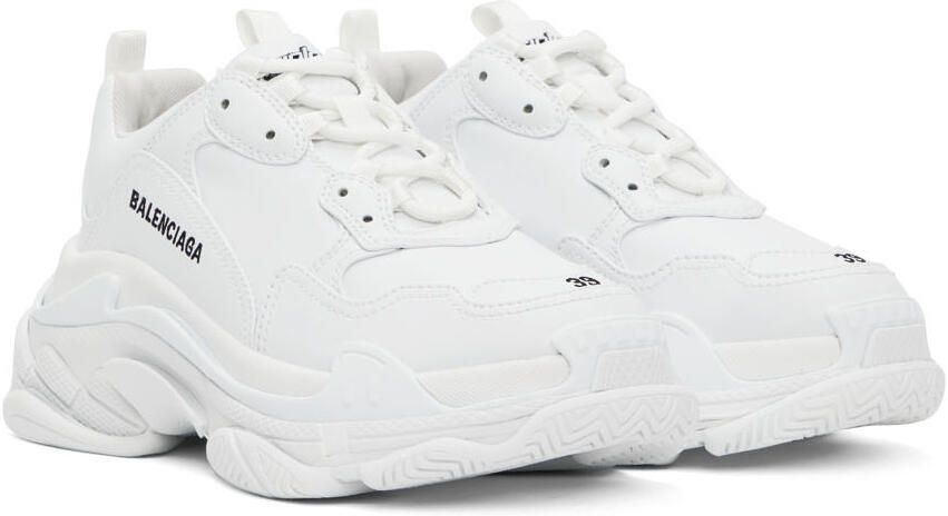 Balenciaga White Triple S Low-Top Sneakers - Picture 2