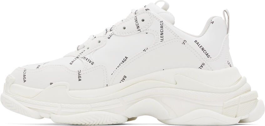Balenciaga White Triple S Sneakers - Picture 3