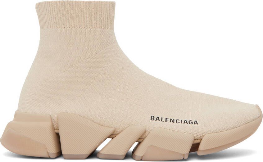 Balenciaga Beige Speed 2.0 Sneakers - Picture 5