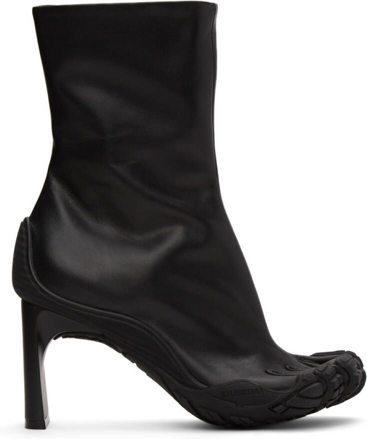 Balenciaga Black 80mm Heeled Toe Boots - Picture 5