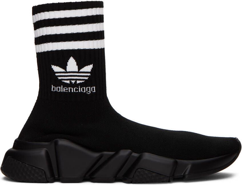 Balenciaga Black adidas Originals Edition Speed Sneakers - Picture 5
