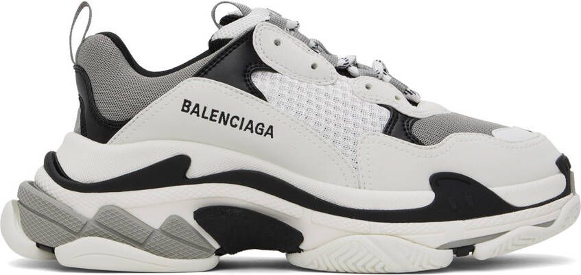 Balenciaga Black & Gray Triple S Sneakers - Picture 5