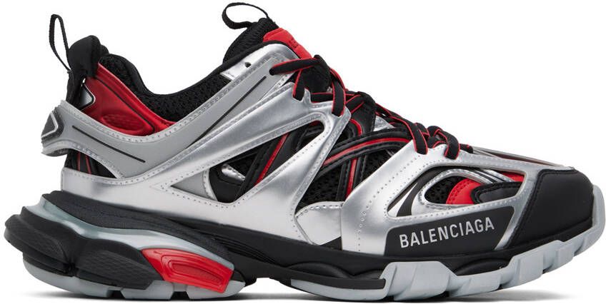 Balenciaga Black & Silver Track Sneakers - Picture 5