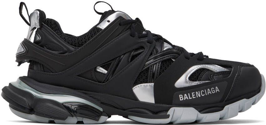 Balenciaga Black & Silver Track Sneakers - Picture 5