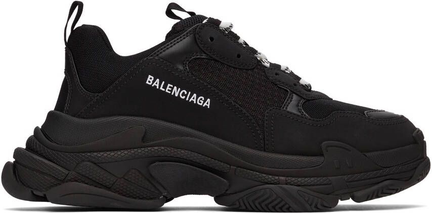 Balenciaga Black & White Triple S Sneaker - Picture 4