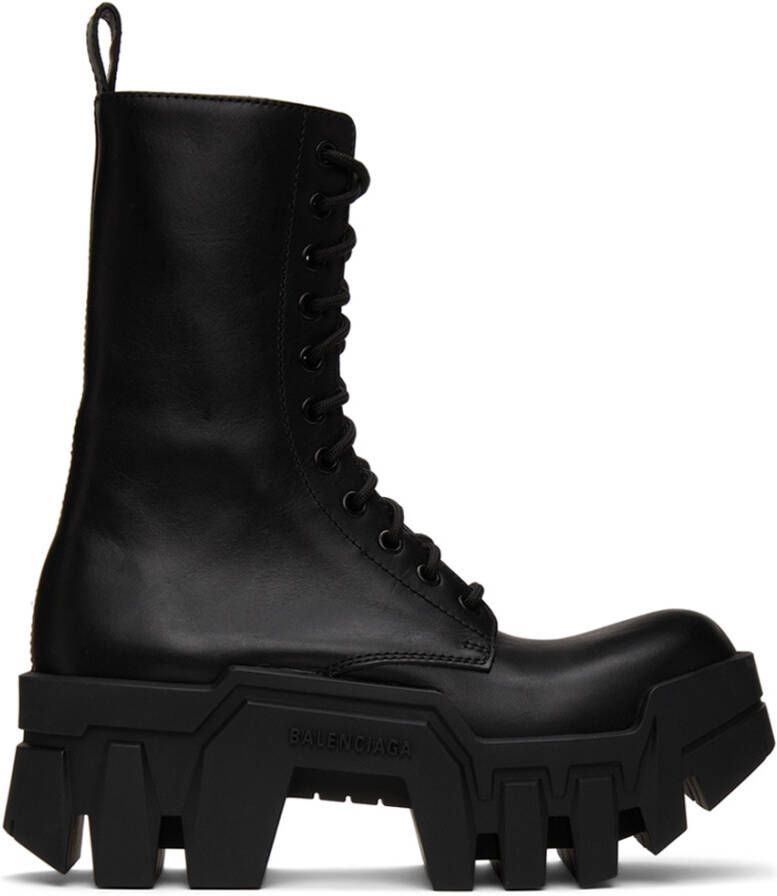 Balenciaga Black Bulldozer Lace-Up Boots - Picture 5