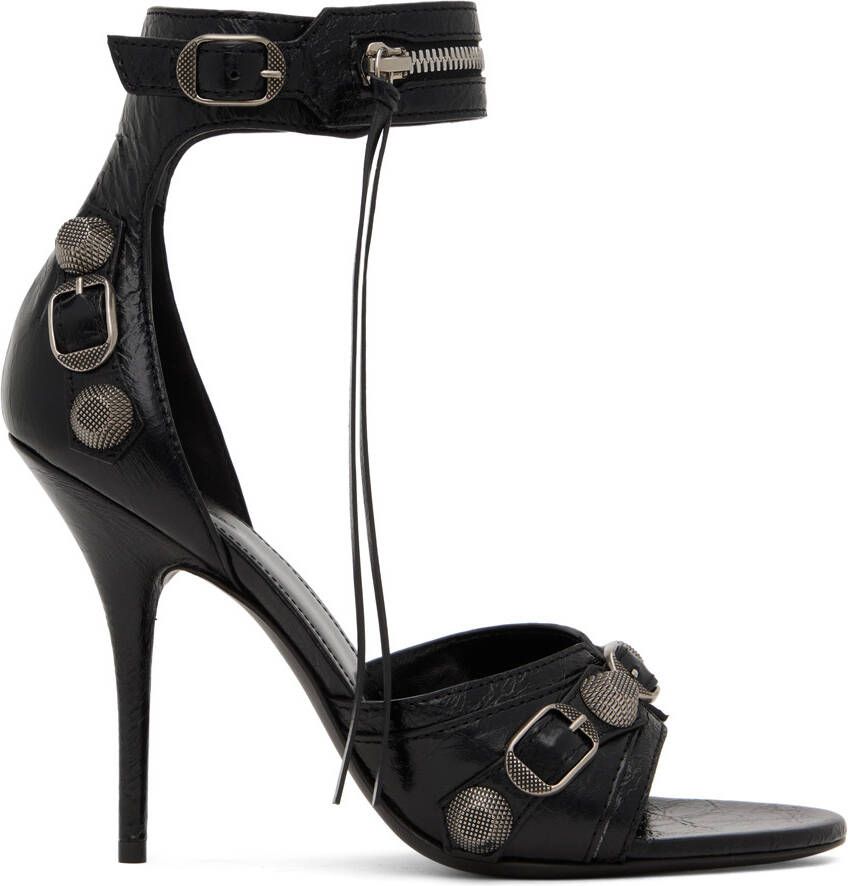 Balenciaga Black Cagole Heeled Sandals - Picture 4