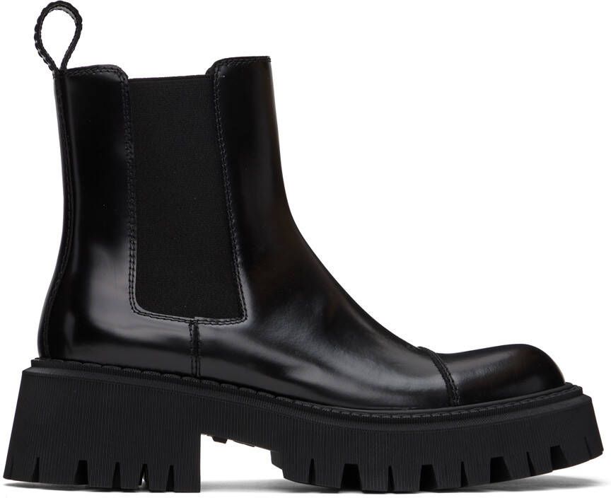 Balenciaga Black Tractor Boots - Picture 5
