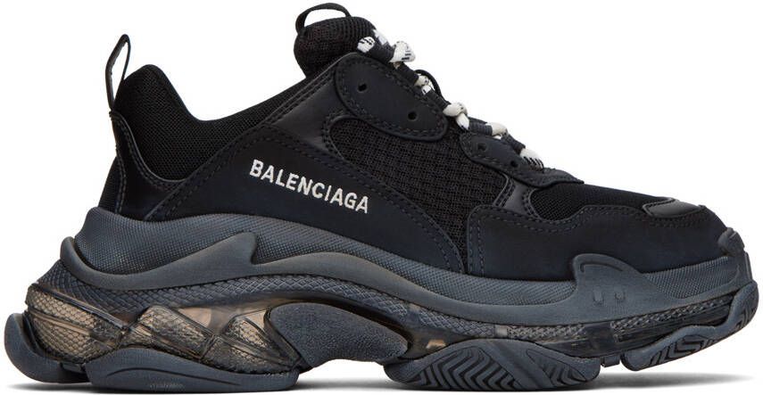 Balenciaga Black Triple S Clear Sole Sneakers - Picture 5