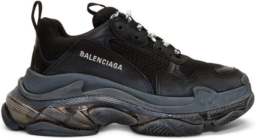 Balenciaga Black Triple S Clear Sole Sneakers - Picture 5
