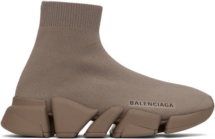 Balenciaga Brown Speed 2.0 Sneakers - Picture 4