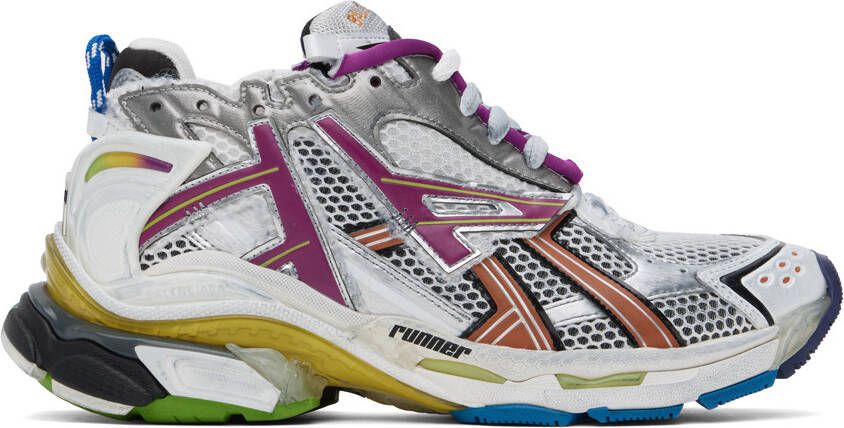 Balenciaga Gray & Multicolor Runner Sneakers - Picture 5
